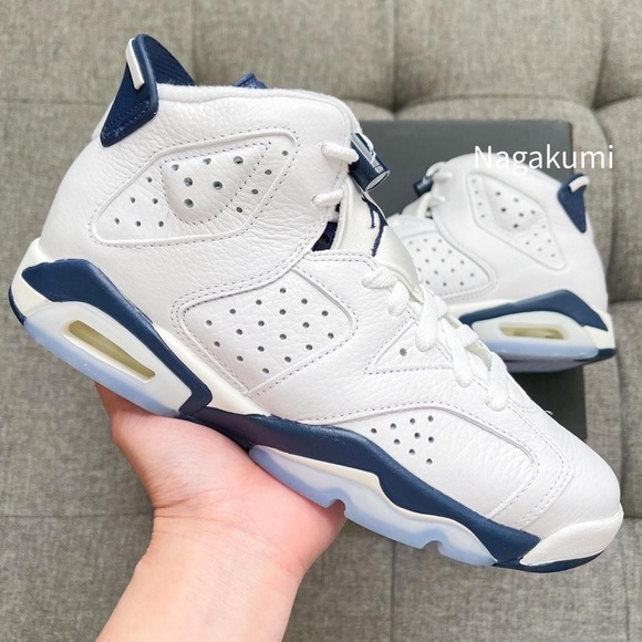 🐋 Nike air Jordan 6 retro GS white midnight navy shoes